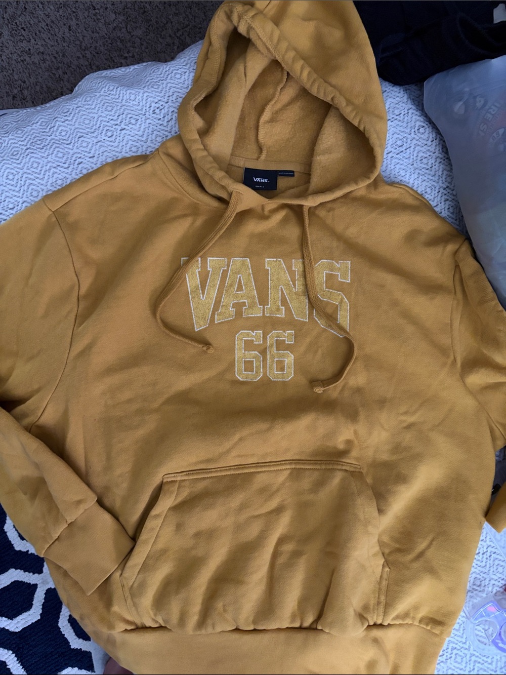 Vans Mustard Yellow Hoodie with 66 Logo